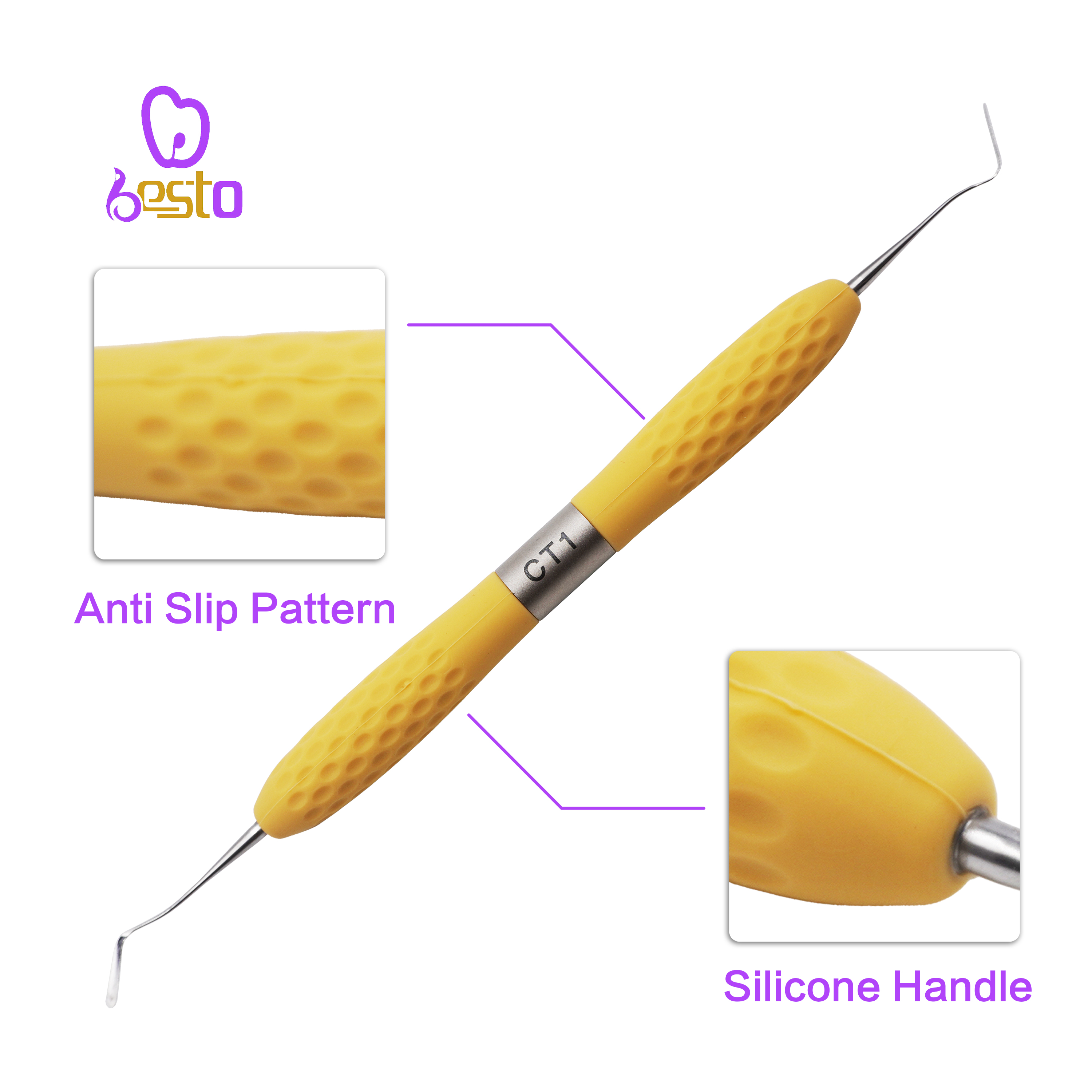 Dental Resin Filled Restorative Instrument Filler Aesthetic Restoration Knife Silicone Handle Dentistry Tools