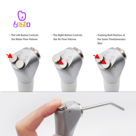 Dental Air Water Spray Syringe Triple 3 Way Handpiece Nozzles 2pcs Tips Metal Handle Dental Spare Parts Dental Equipment