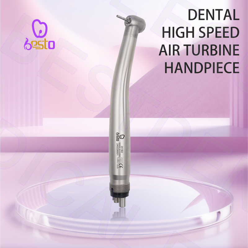Dental Tips Push Button High Speed Dental Drill Stainless Steel 4holes Mini Head Dentistry Air Turbine Handpiece