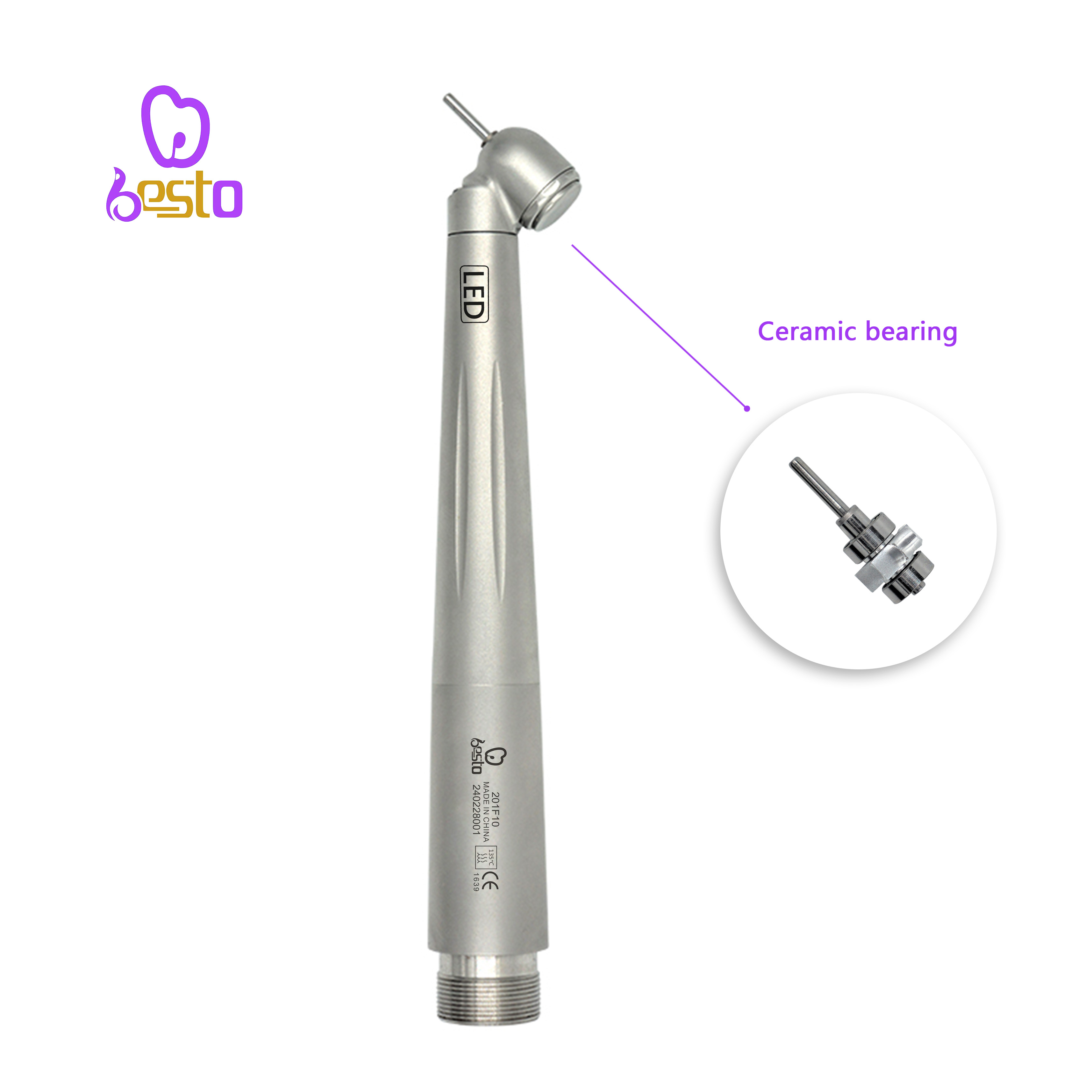 Dentistry Tools Led 45 Degree LED E-generator Tips High Speed Air Turbine Foshan Handpiece
