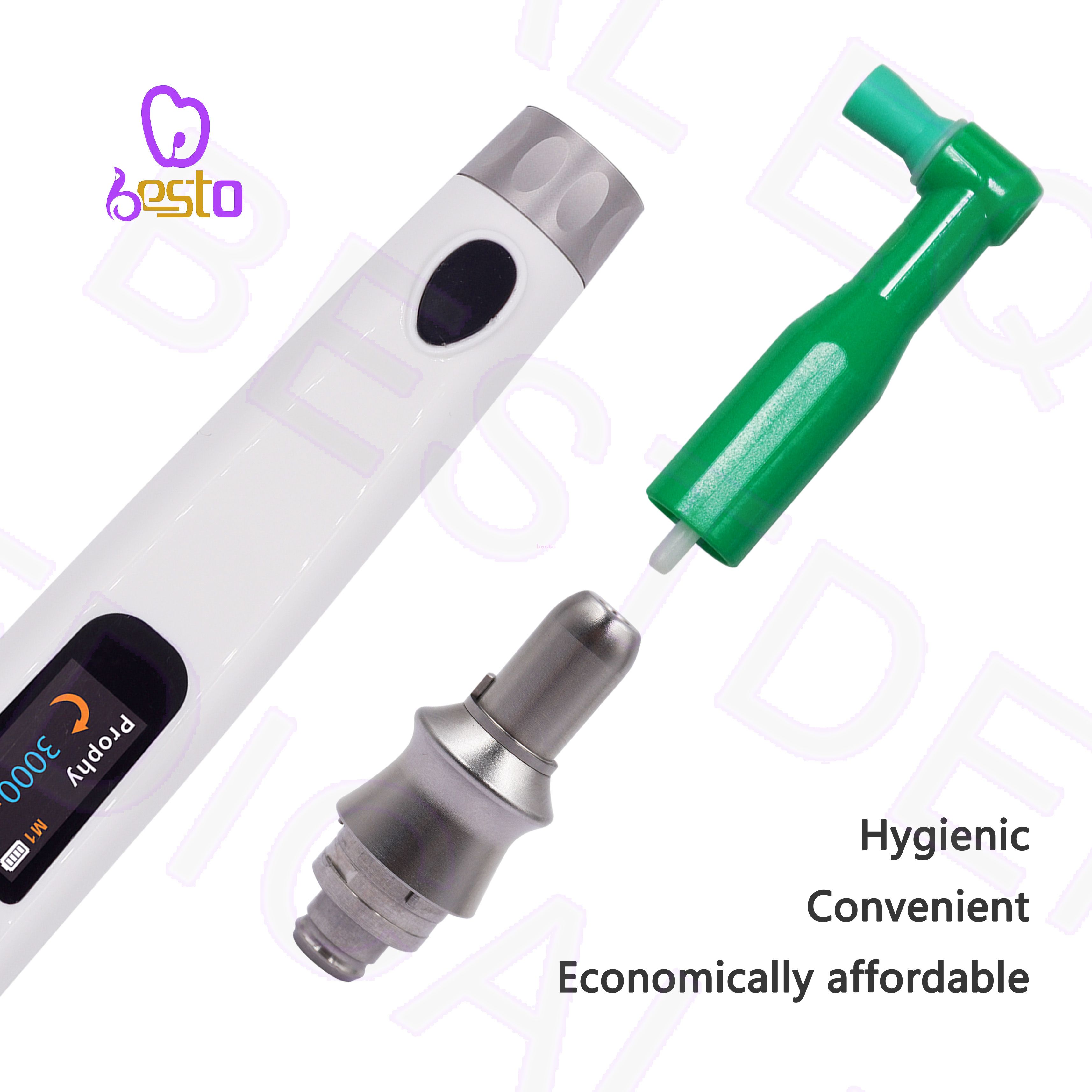 Dental Wireless Electric Portable Straight Prophy Brush Rotary Handpiece Disposable Head Contra Angle Dental Polishing Machine