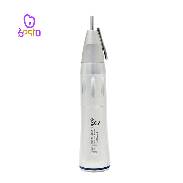 Dental Fiber Optic Straight Handpiece Double Water Spray Stainless Steel Dental Low Speed Handpiece 