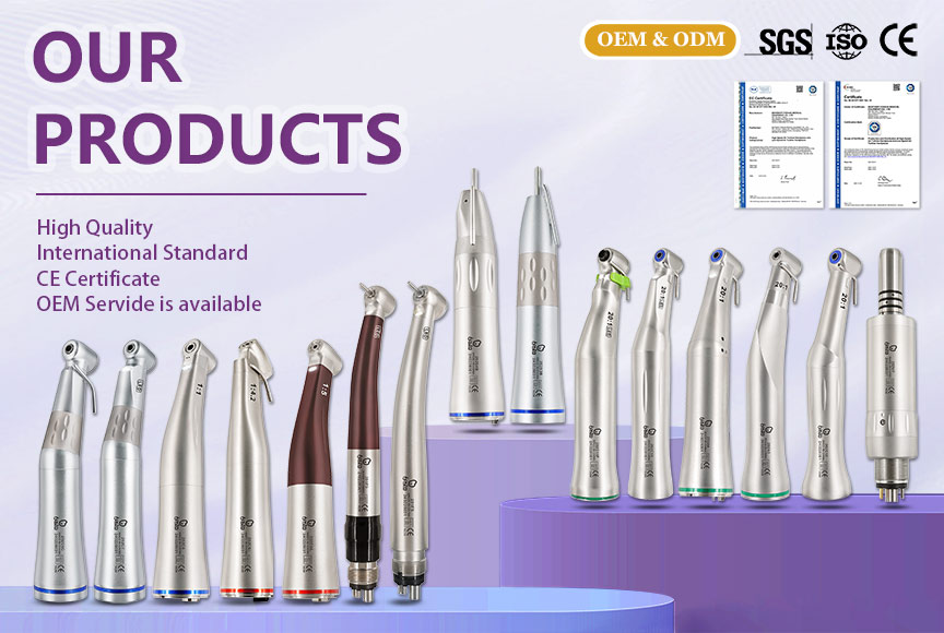 OEM/ODM Dental High Speed Handpiece Turbine with Anti Backflow 4Holes Handpiece Dentistry Instrument