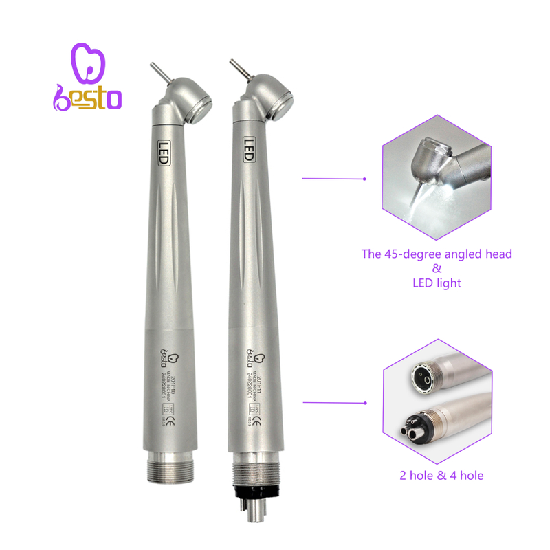 Dentistry Tools Led 45 Degree LED E-generator Tips High Speed Air Turbine Foshan Handpiece