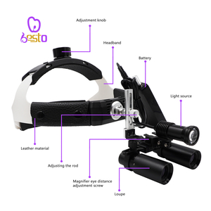 High Quality 5X / 6X Headband Binocular Medical Surgical Dental Loupes & LED Light Aluminum Box