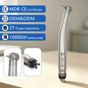 Dental Tips Push Button High Speed Dental Drill Stainless Steel 4holes Mini Head Dentistry Air Turbine Handpiece