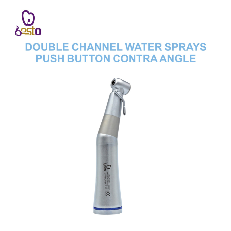 Dental Double Channel Water Sprays Push Button Contra Angle