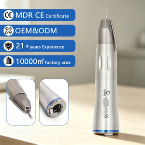 Dental Fiber Optic Straight Handpiece Double Water Spray Stainless Steel Dental Low Speed Handpiece 