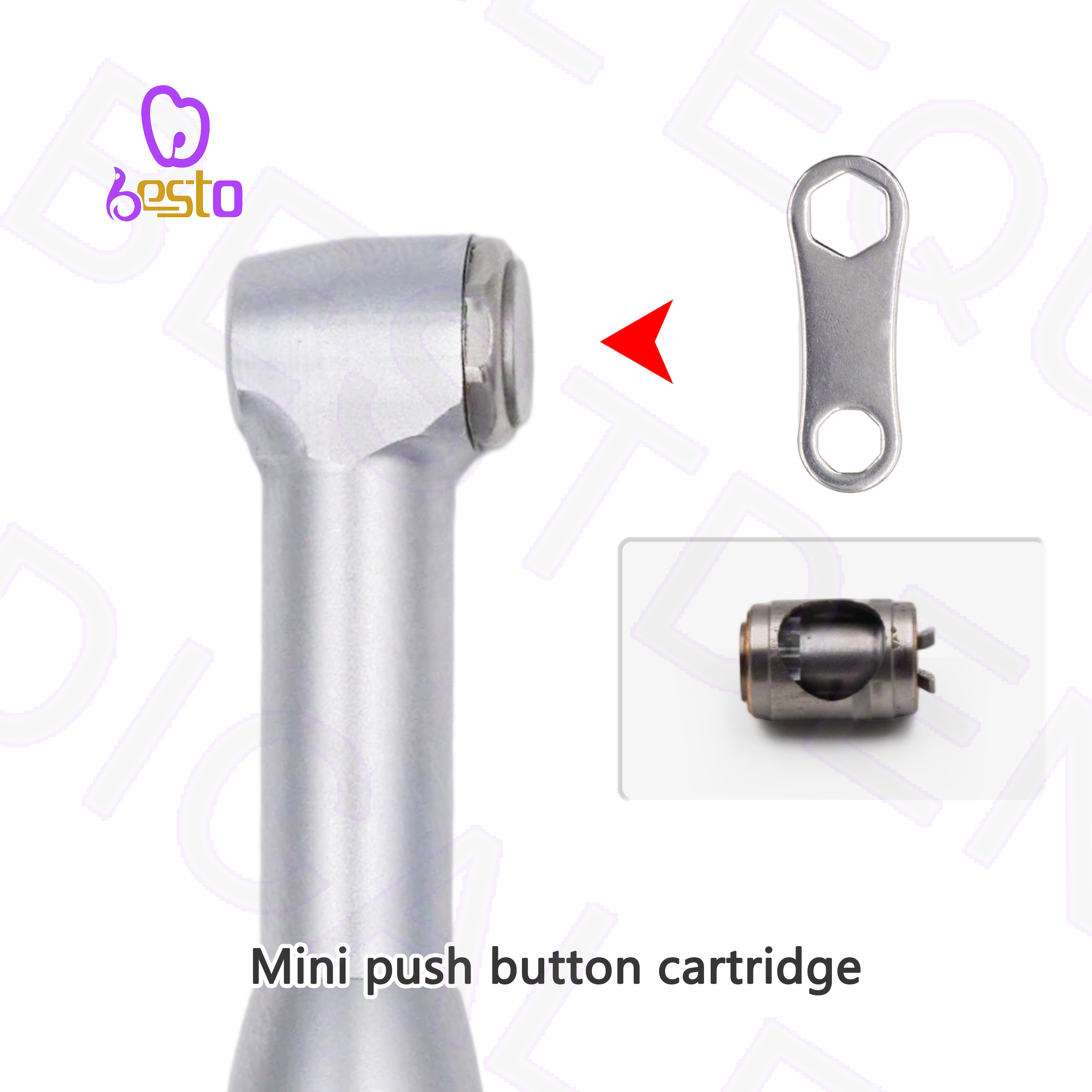 Dental Low Speed Handpiece Push Button Contra Angle Handpiece Stainless Steel Turbine E-type Dentistry Equipment