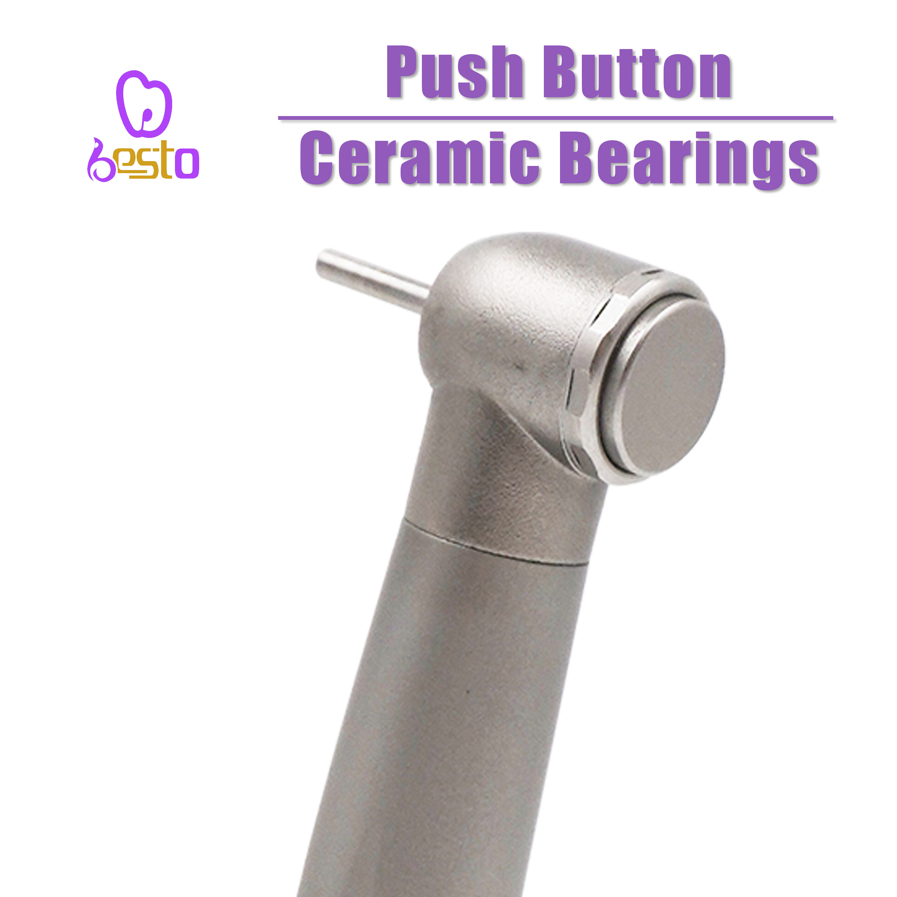 Dental Air Turbine Tips Push Button Ceramic Bearing High Speed Handpiece