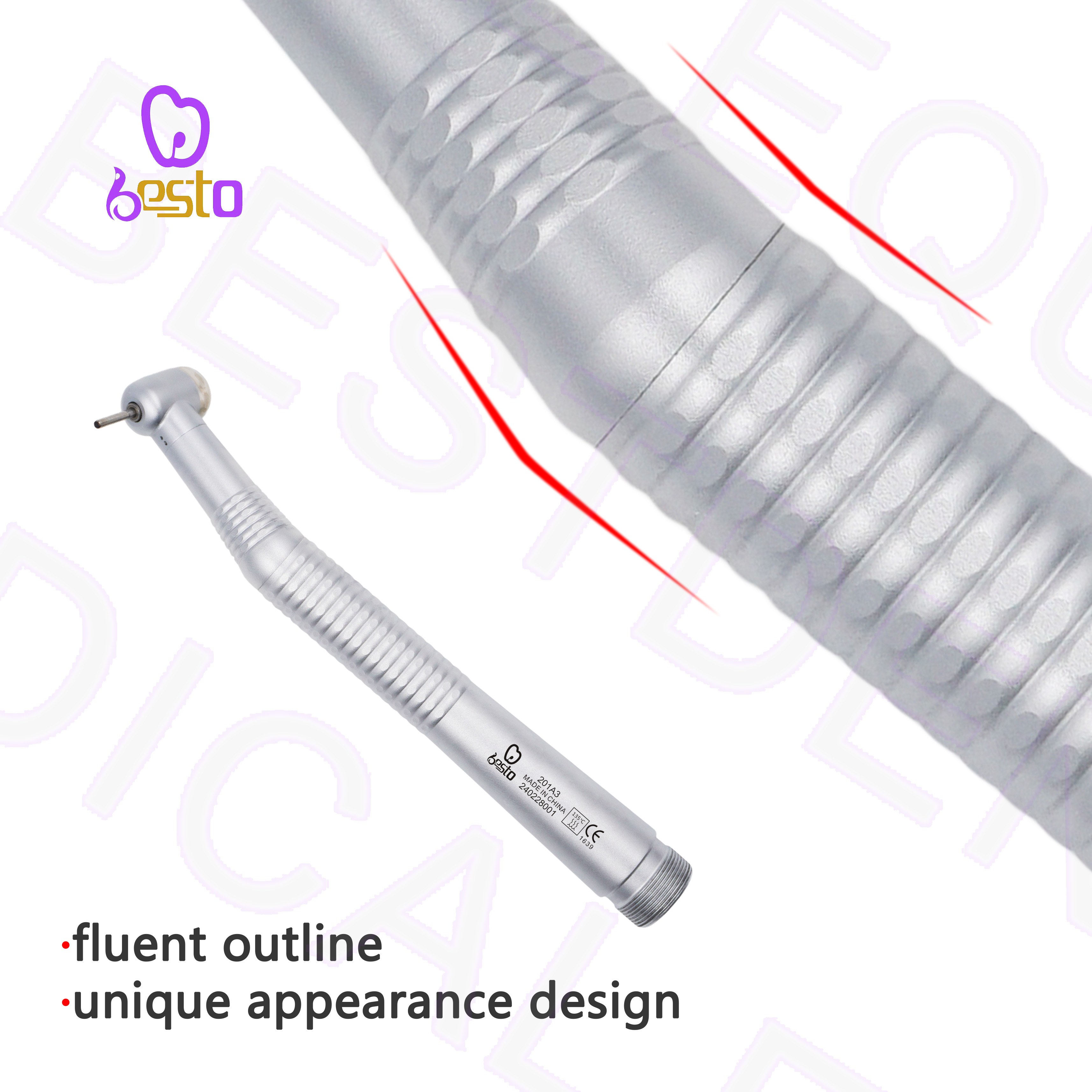 Dental High Speed Handpieces 2 Holes Standard Head Push Button Turbine Dentistry Equipment
