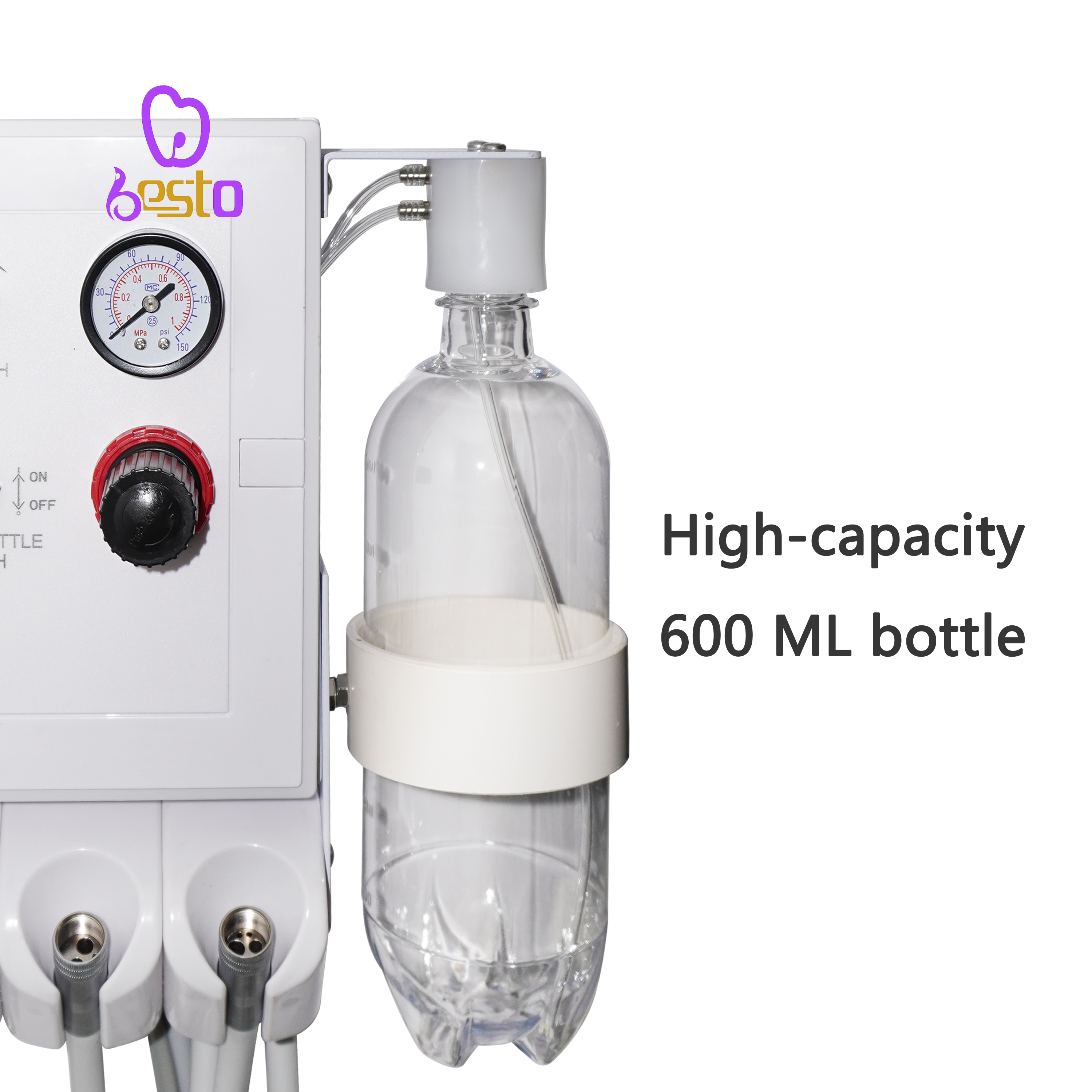 Portable Dental Air Turbine Unit Dental Metal Desktop Turbine Unit With Syringe And Handpiece Dental Turbine Prophy Unit