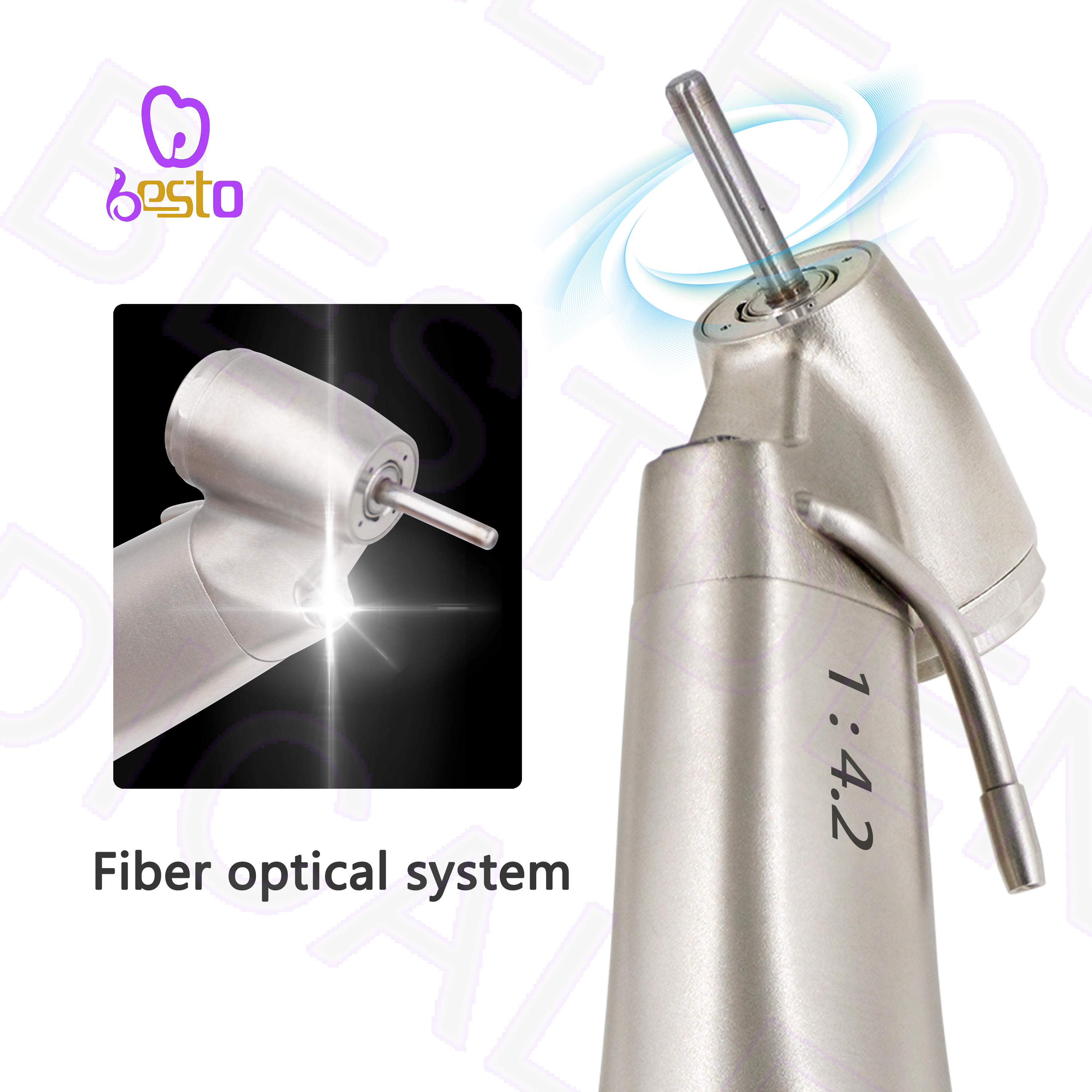 Dental SG45L low speed handpiece 1:4.2 increasing dental contra angle fiber optic external cooling electric surgical handpiece