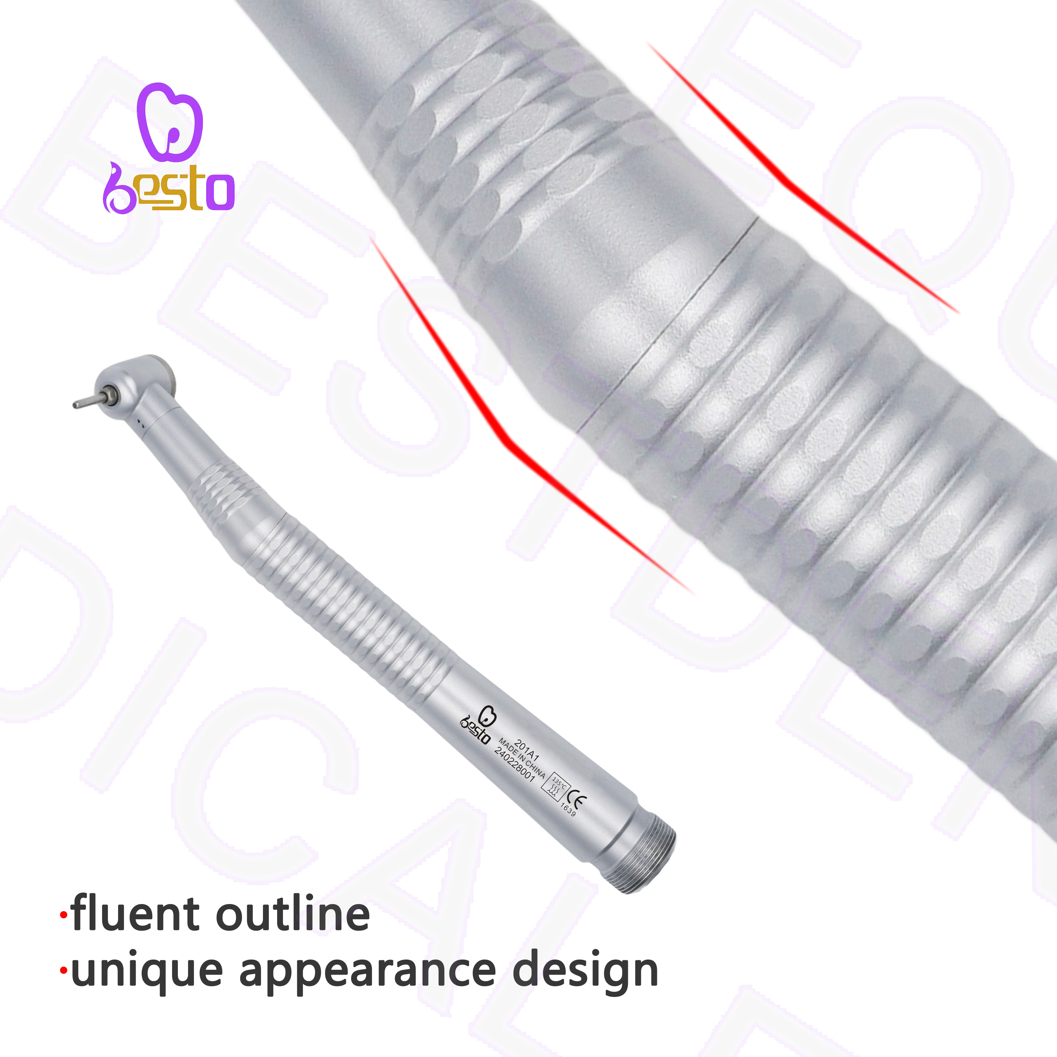 Dental Air Turbine Stainless Steel High Speed Handpiece Needle Type Turbine 2 Holes Standard Head Dentistry Equipment