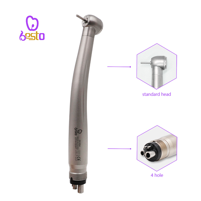 4 Holes Dental High Speed Tips Standard Head Push Button Dentist Air Turbine Handpiece Dentistry Equipment