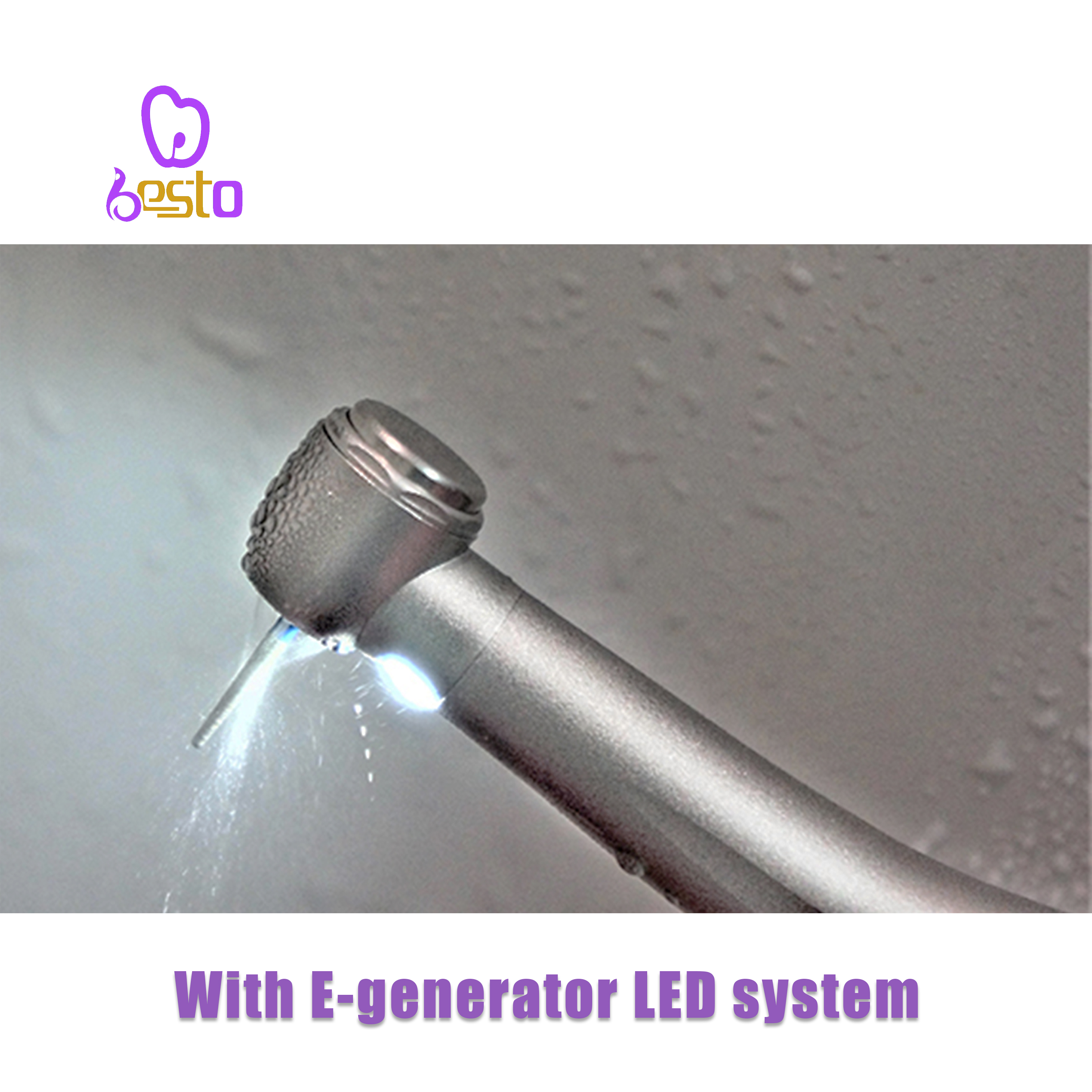 Dental LED Tools E-generator Dental Surgical Handpiece Push Button High Speed Air Turbine Handpiece