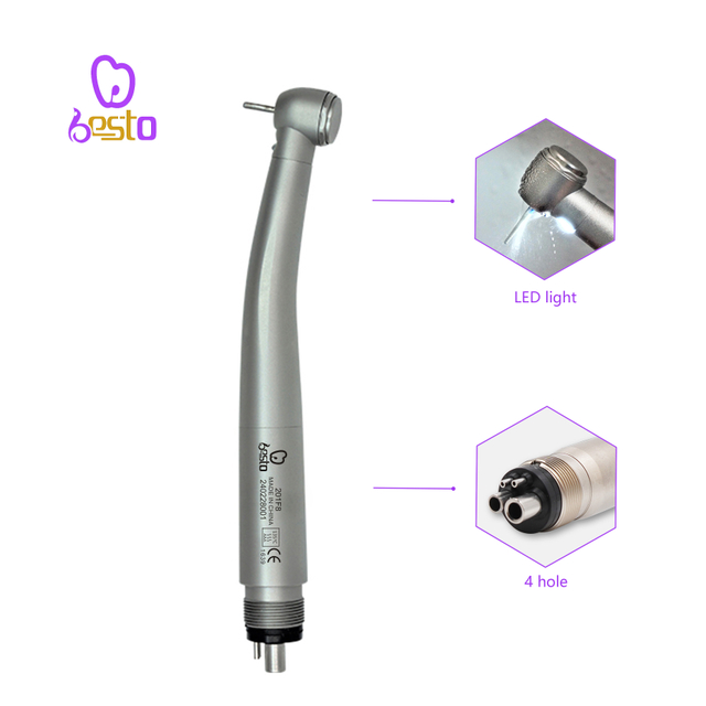 Dental LED Turbine E-generator High Speed Handpiece Push Buttone Dentistry Instrument