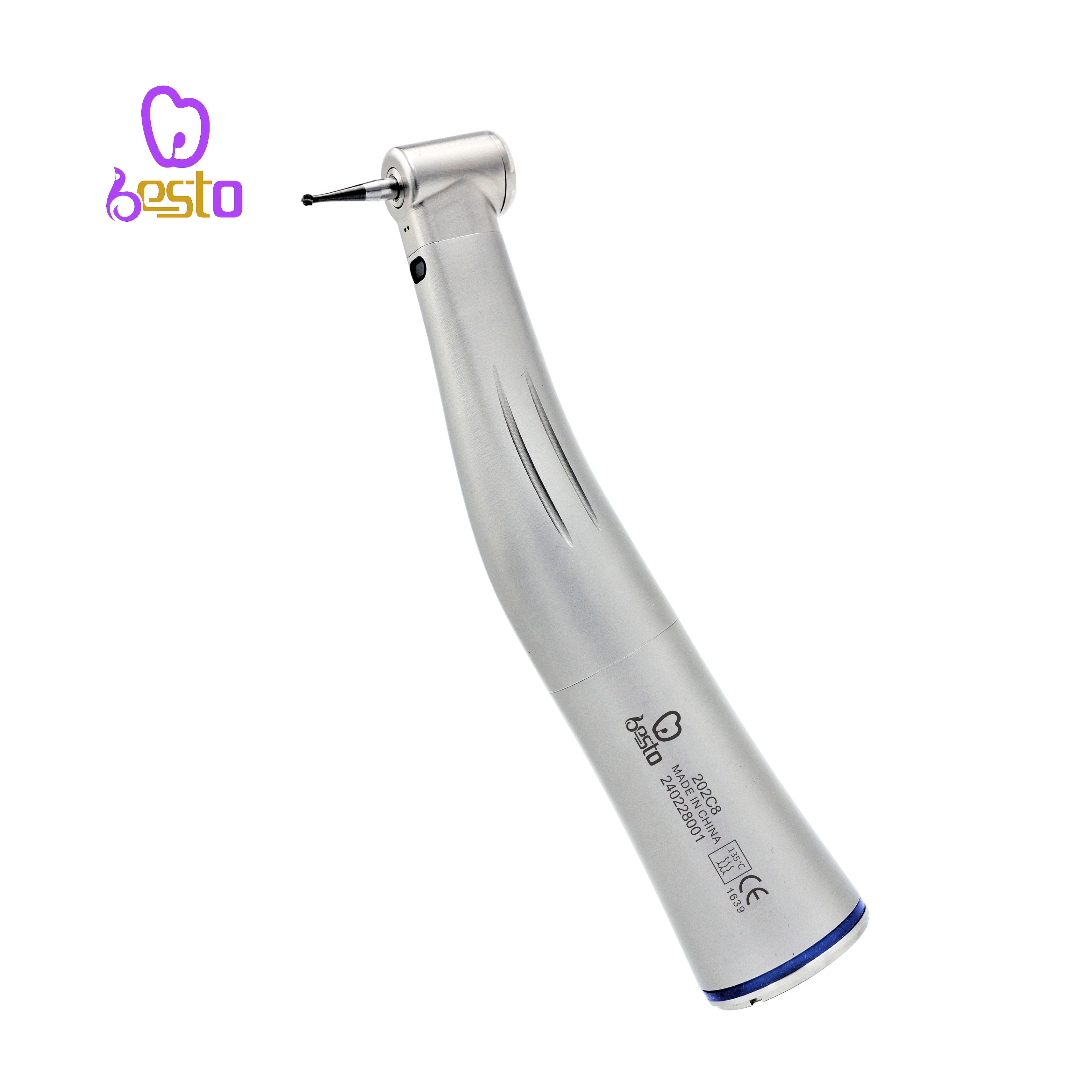 Dental 1:1 Fiber Optic Contra Angle Stailess Steel Single Spray Low Speed handpiece Dental Handpiece 