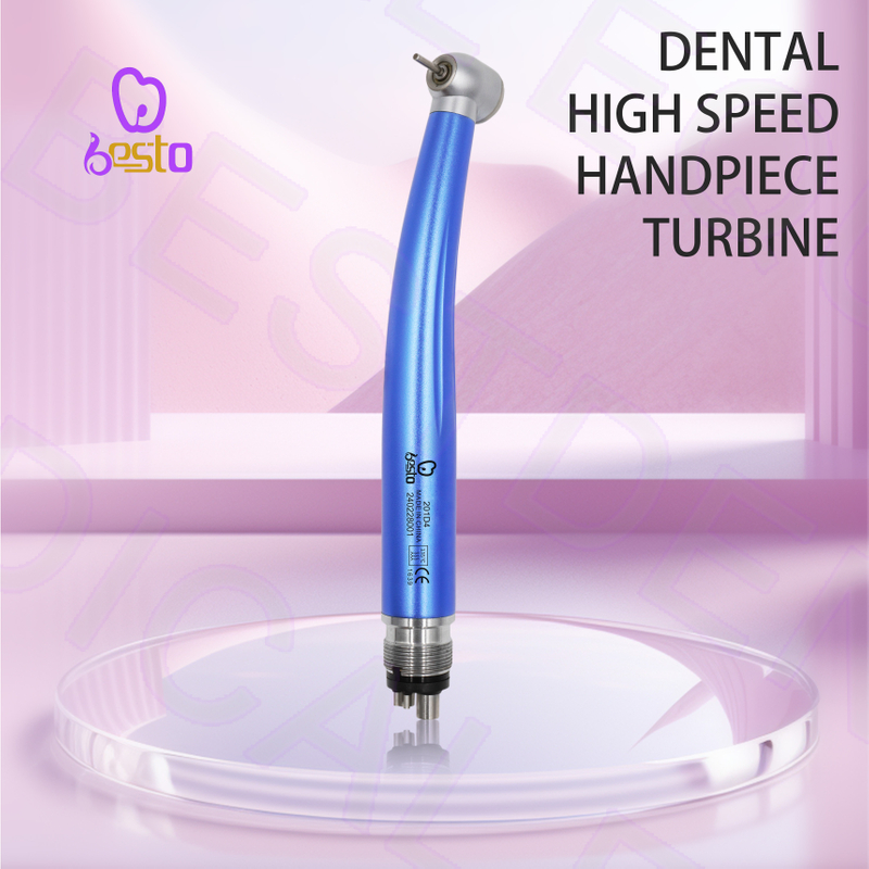 Dental High Speed Handpiece Blue Color Torque Head Turbine Stainless Steel Air Turbine Polishing Handpiece Dentistry Equipment