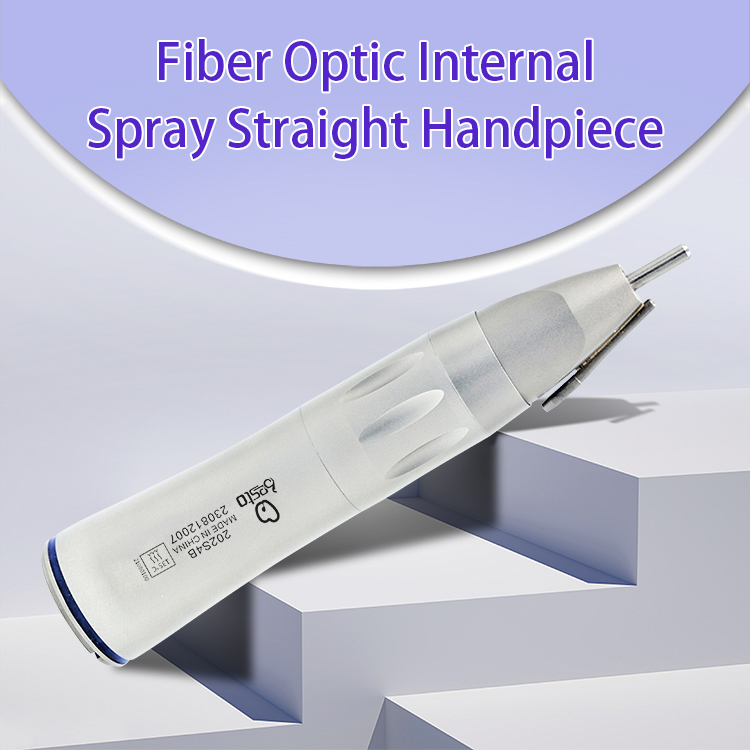 Dental Fiber Optic Straight Handpiece Double Water Spray Stainless Steel Dental Low Speed Handpiece 