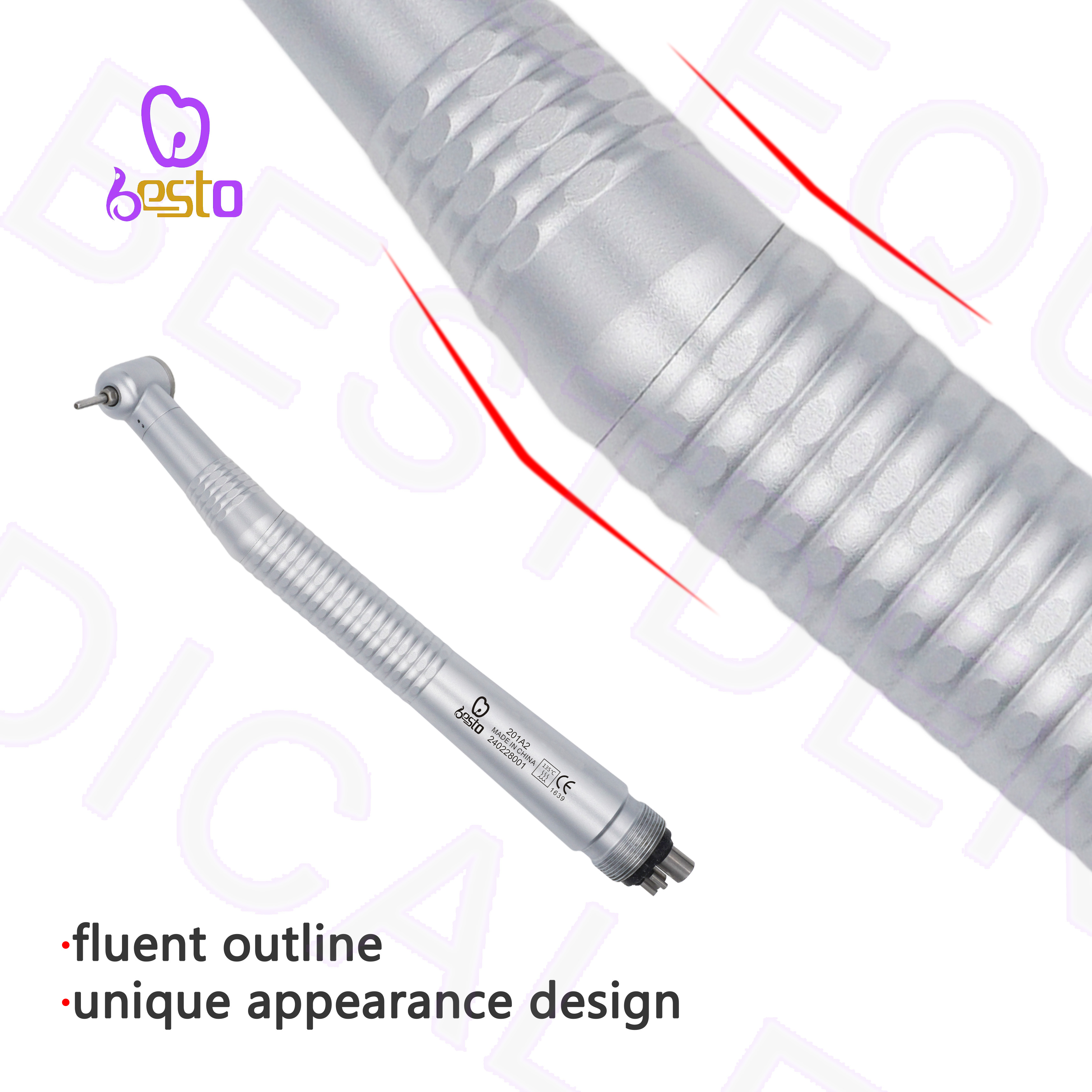 Dental High Speed Handpiece Needle Type Air Turbine 4 Holes for Lab Dentistry