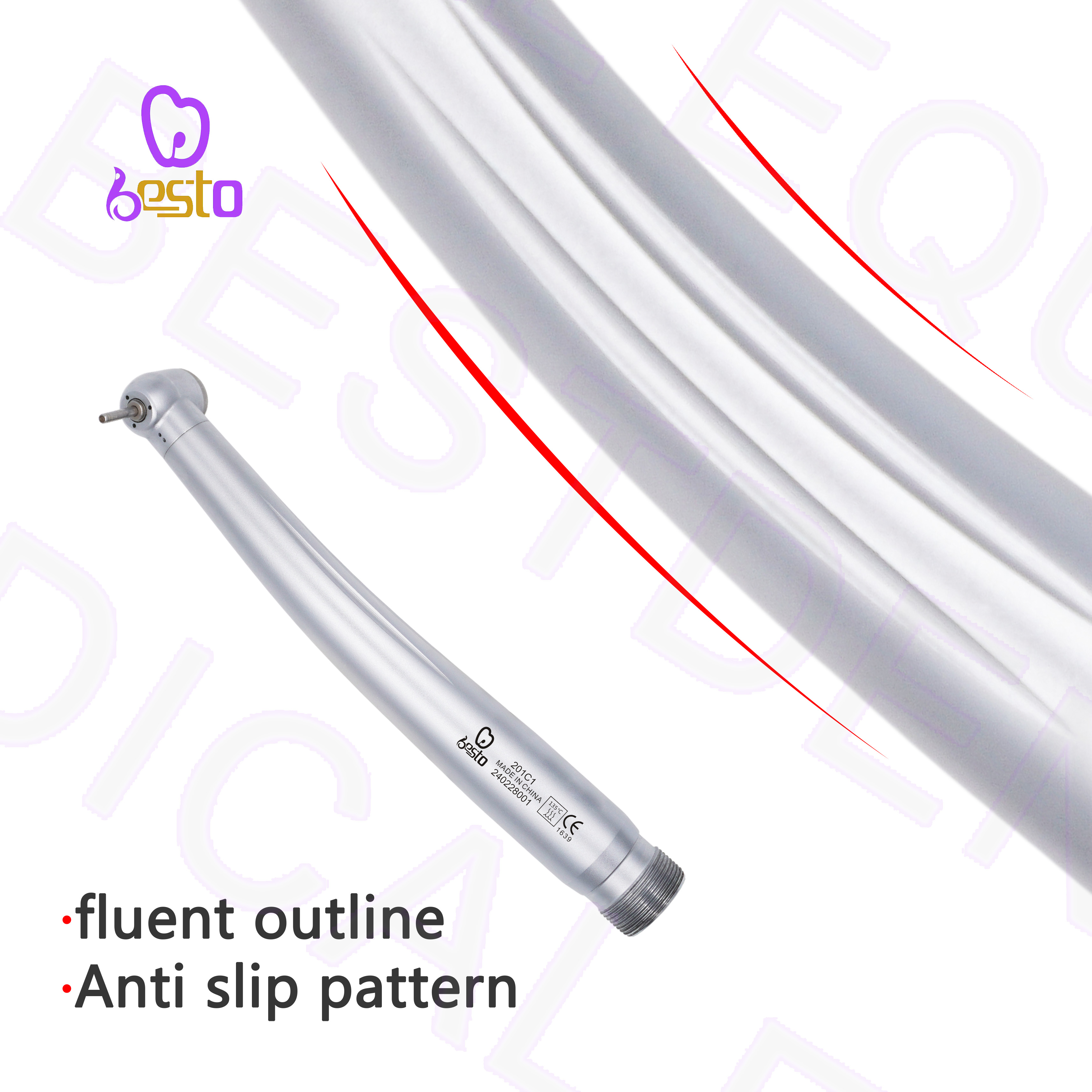 Dental Handpiece High Speed Turbine with Anti Backflow Stainless Steel Single Spray Handpiece Dentistry Equipment