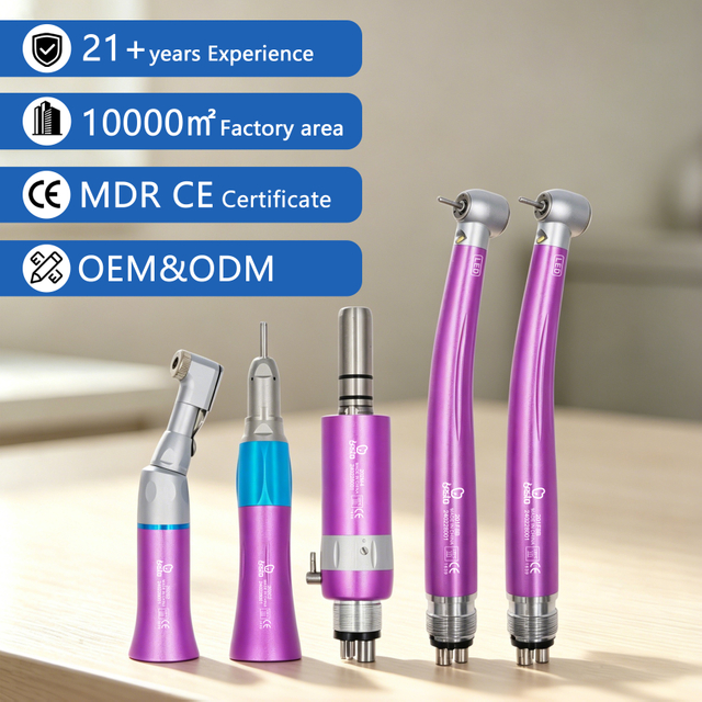Besto Dental Colorful Handpiece LED High Speed Turbine Low Speed Handpiece Set Sudent Dental Tool Equipment