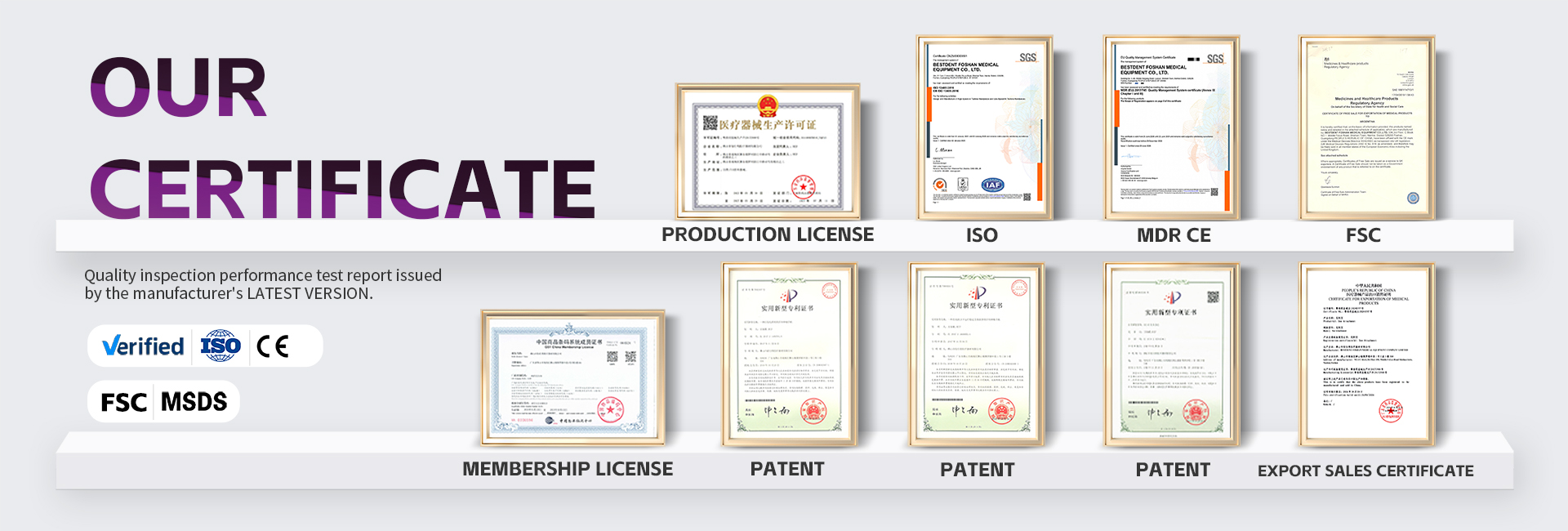 dental handpiece factory with MDR(EU)2017/745 Qaulity management system certificate